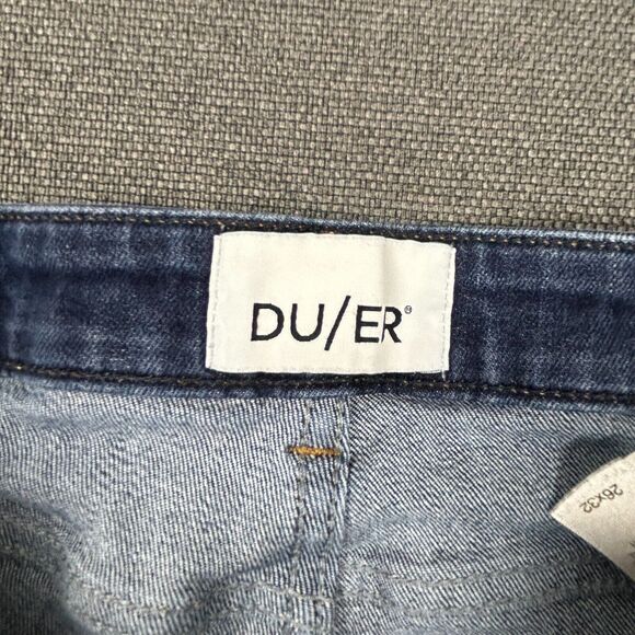 DU/ER Performance Jeans Womens 26x32 Slim Straight Mid Rise Stone Dark Stretch - Picture 6 of 13